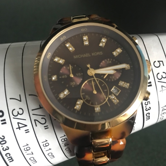 Michael Kors Showstopper Chronograph Tortoise Shell Women’s Watch MK5609 - Picture 10 of 16